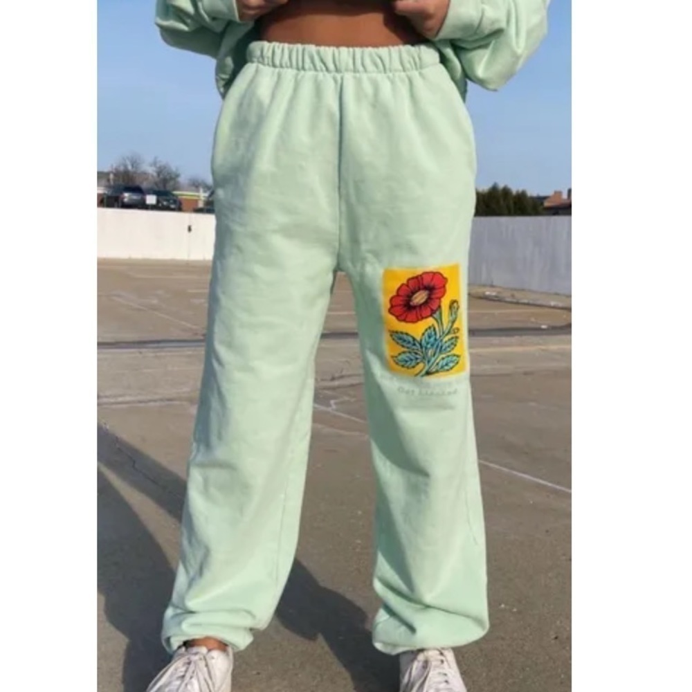 Boys Lie Get Blocked Mint Green baggy casual Sweatpants women’s xs Streetwear